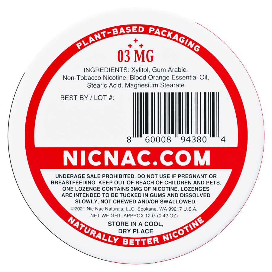 Blood Orange Nic Nac - Back Tin - 3mg