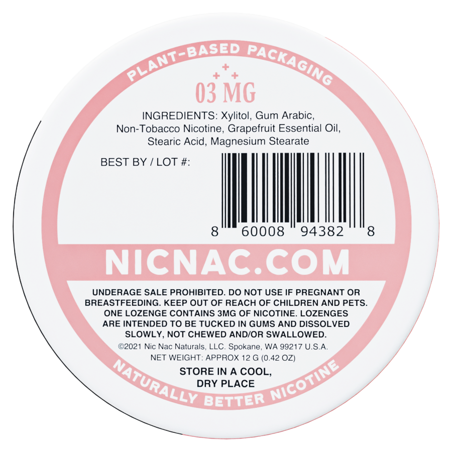 Grapefruit Nic Nac - Back Tin - 3mg