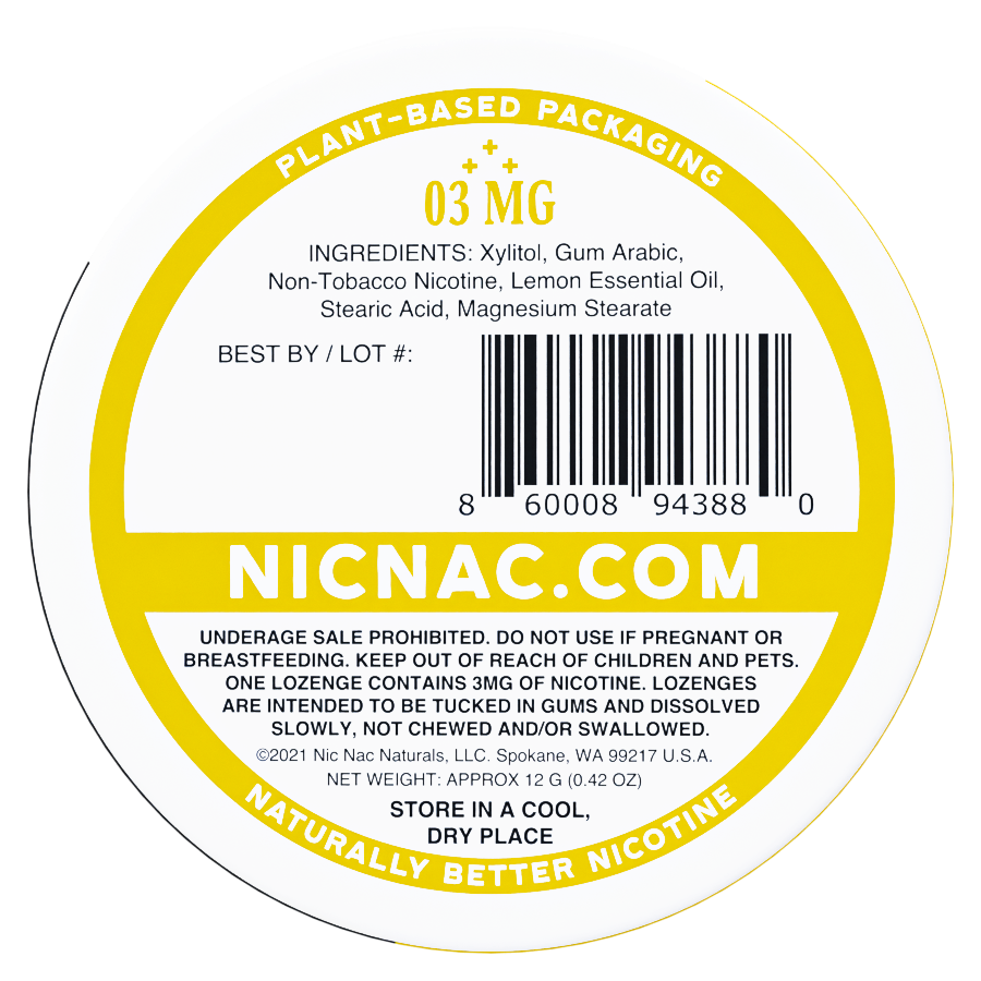 Lemon Nic Nac - Back Tin - 3mg