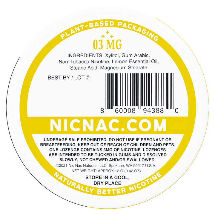 Lemon Nic Nac - Back Tin - 3mg