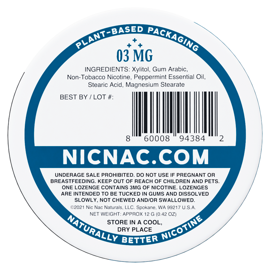 Peppermint Nic Nac - Back Tin - 3mg