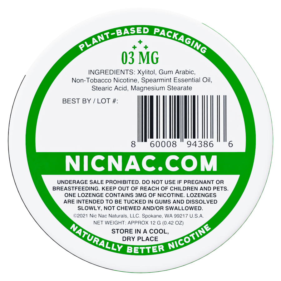 Spearmint Nic Nac - Back Tin - 3mg