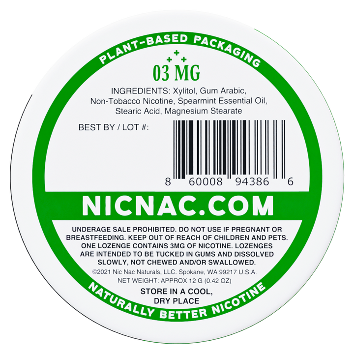 Spearmint Nic Nac - Back Tin - 3mg