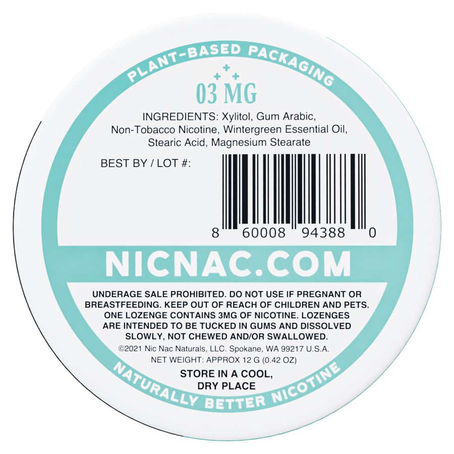 Wintergreen Nic Nac - Back Tin - 3mg