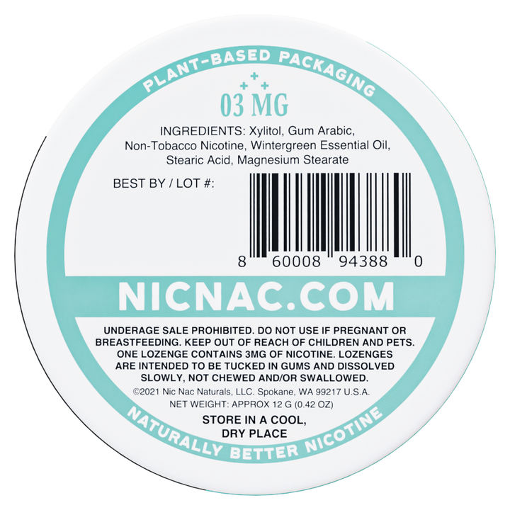 Wintergreen Nic Nac - Back Tin - 3mg